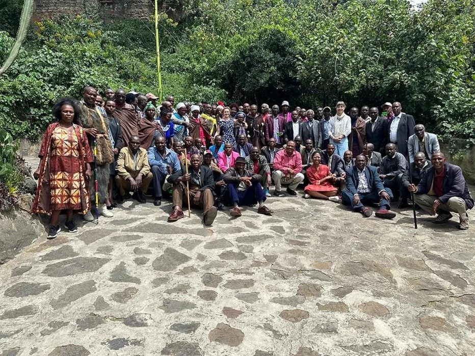 Members of the Ogiek Council of Elders and trainers Lucy Claridge (ILP), Irena Sabic KC (Garden Court Chambers and Thalia Maragh (Garden Court Chambers)